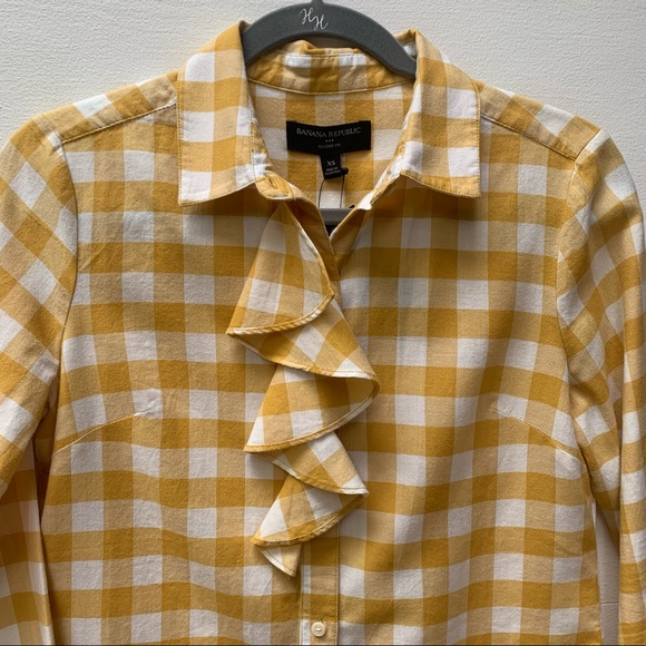 Banana Republic Factory Classic Long Sleeve Ruffle - Picture 4 of 9